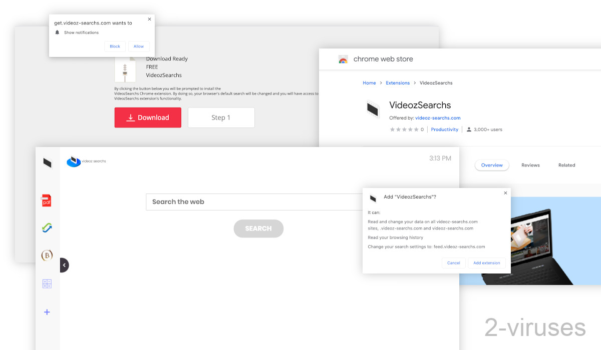 Videoz-searchs.com using the "Download Ready" template.