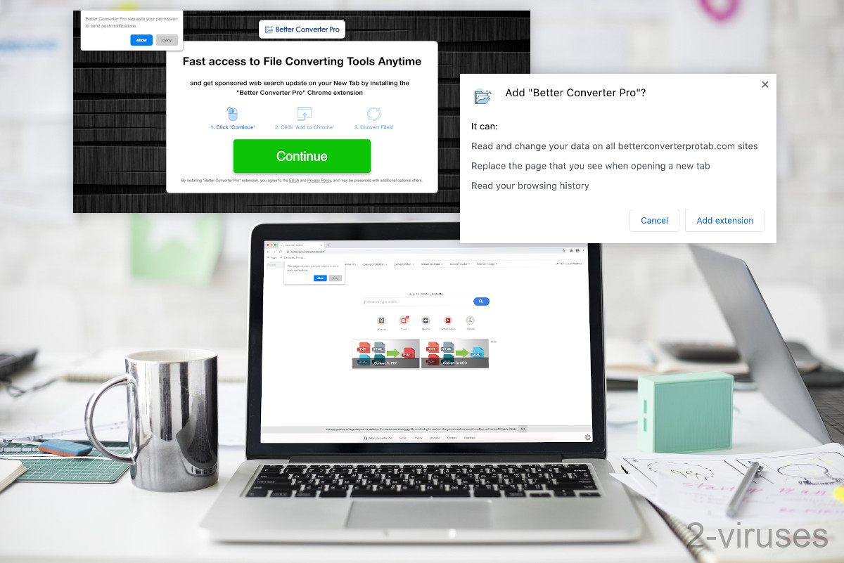 Betterconverterprotab.com is advertised as a converter when it's actually adware.