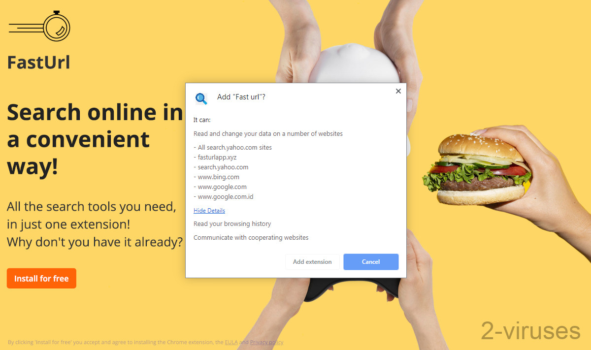 FastUrl has permissions to access the webpages of major search engines in your browser.