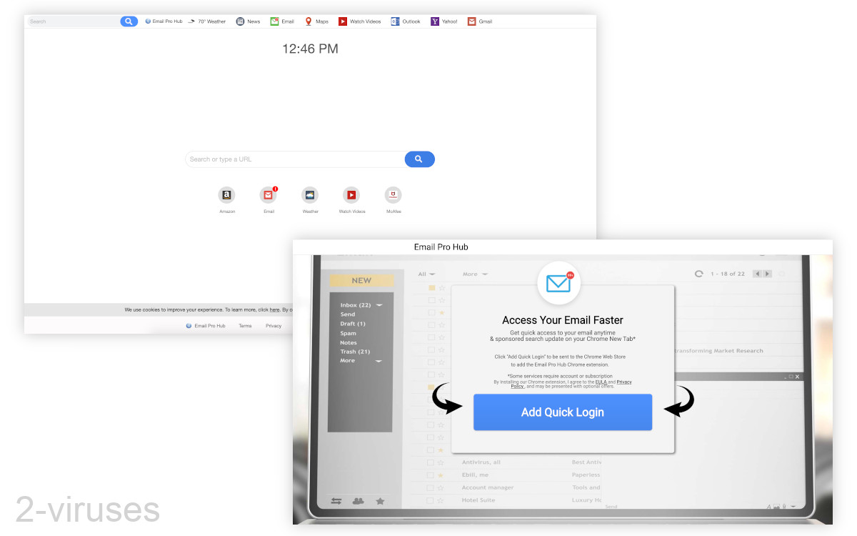 Hemailprohub.com is advertised as a quick way to access your login but it's not that.