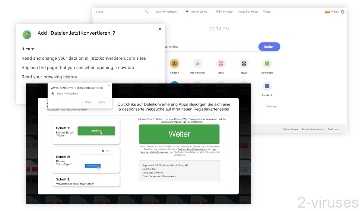 Jetztkonvertieren.com is a new tab hijacker.