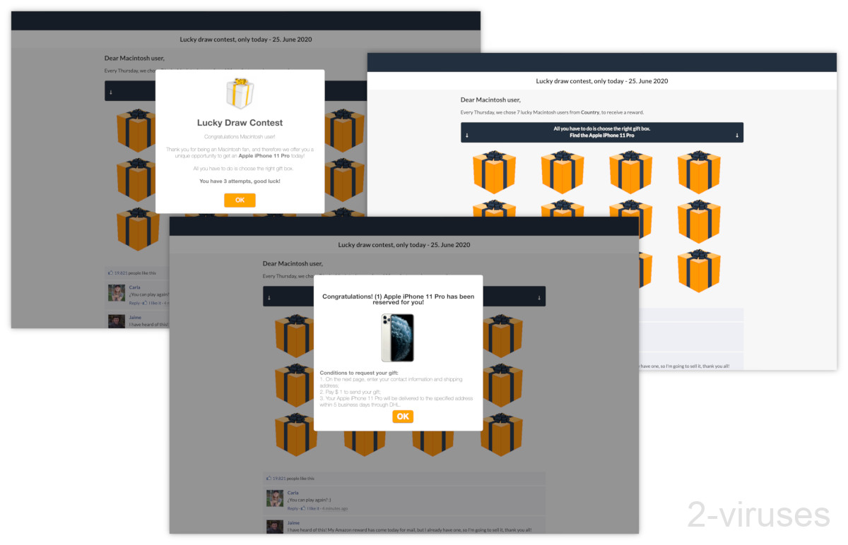 Lucky Draw Contest awards me a phone no matter what I click on.