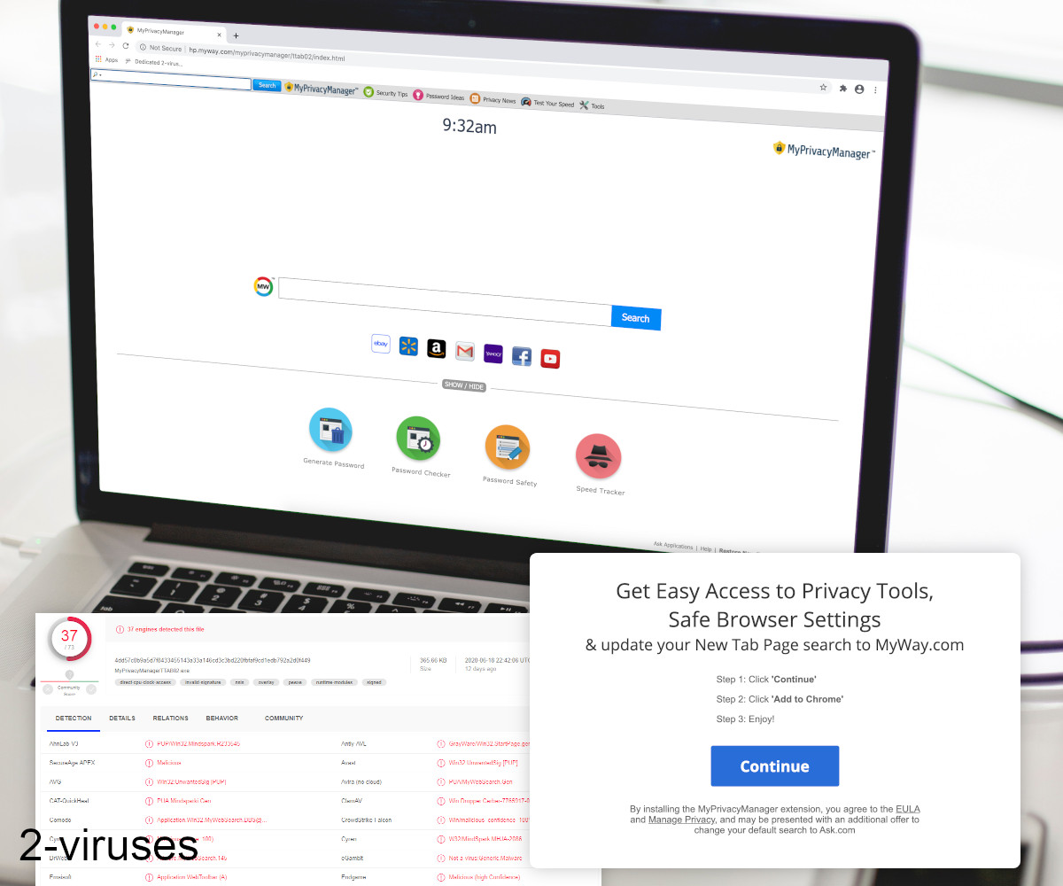 MyPrivacyManager's installer wa sdetected by 37 scanner son virustotal.