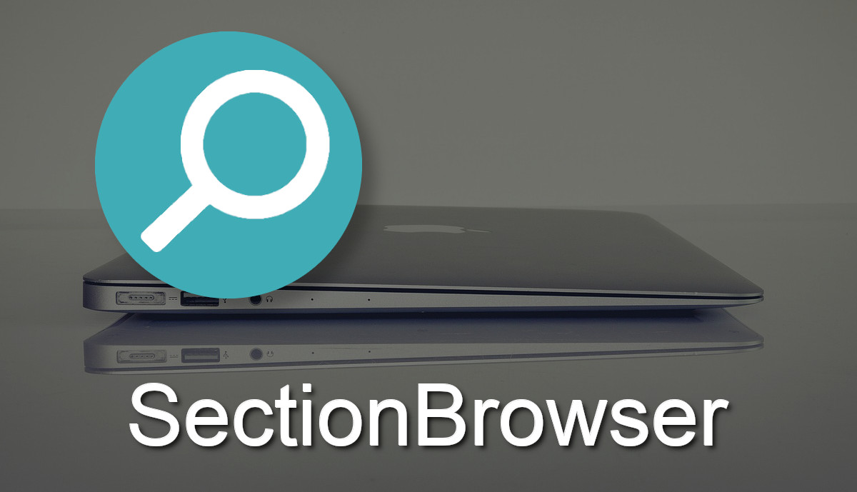 SectionBrowser's icon is a blue/green with a magnifying glass.