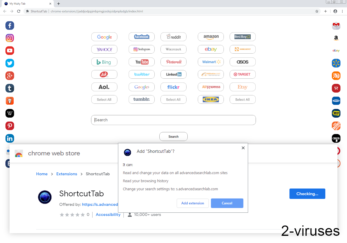ShortcutTab offers a bunch of sites to search simultaneously.