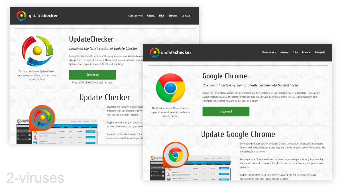UpdateChecker's landing page sometimes user Google Chrome's image.