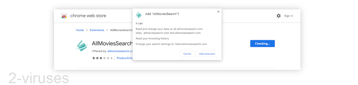 Allmoviessearch.com gets set as your main search engine.