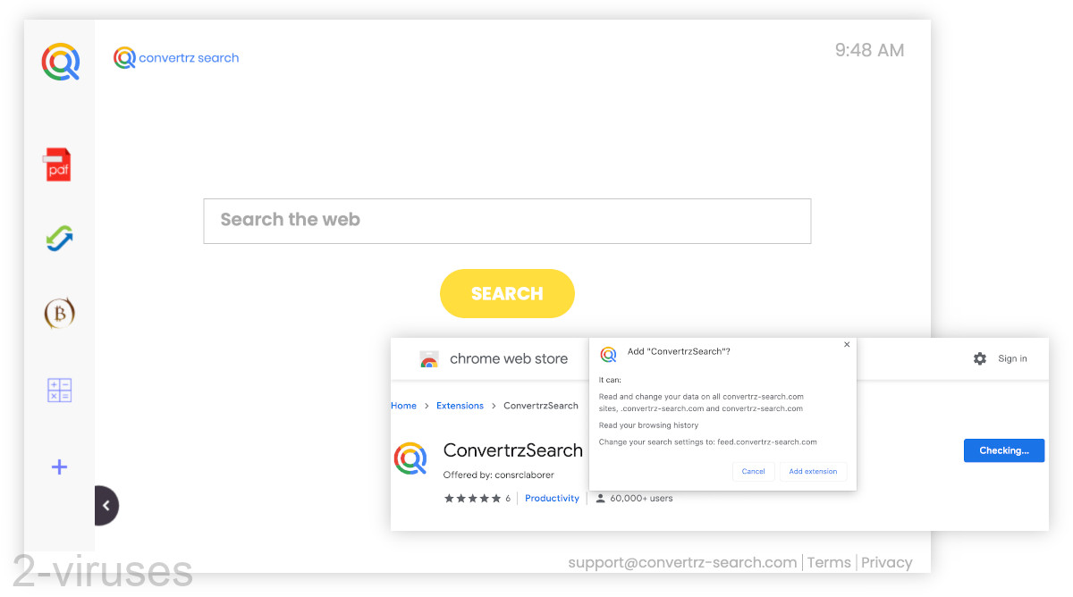 Convertrz-search.com has a new tab page, even though you never see it.