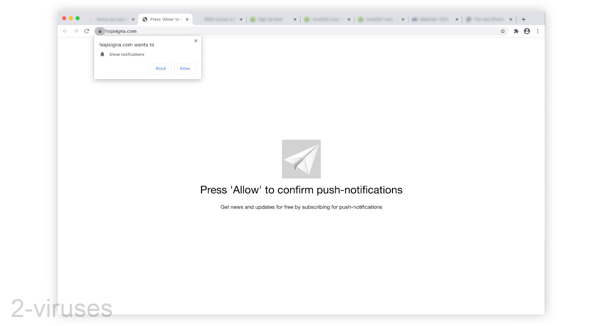 Hopsigna.com asks visitors to allow its notifications.
