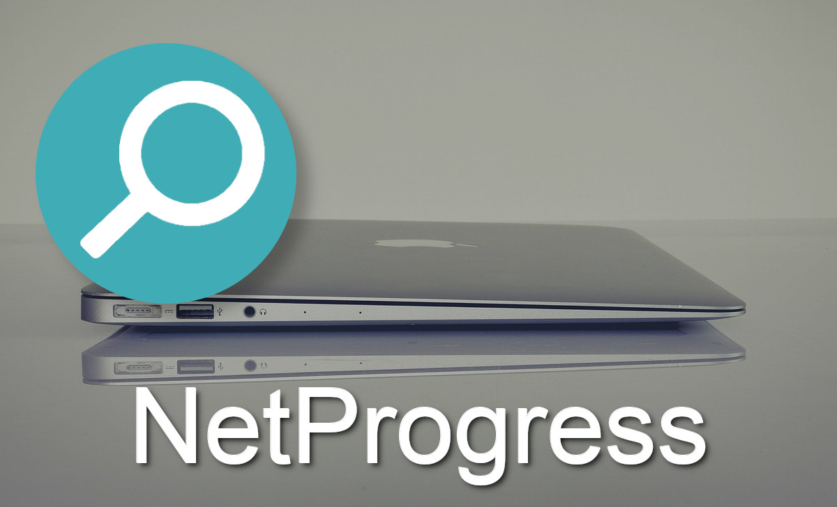 NetProgress has a blue and white icon with a magnifying glass.