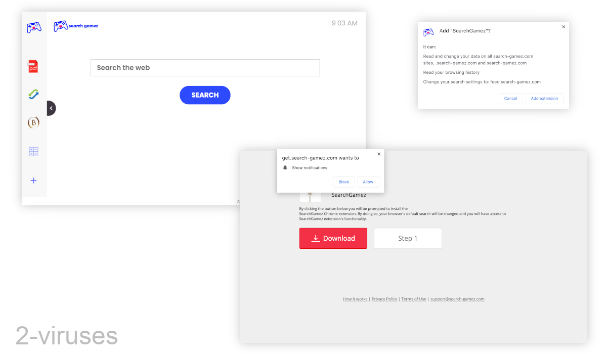 Search-gamez.com uses the Download Ready ad.