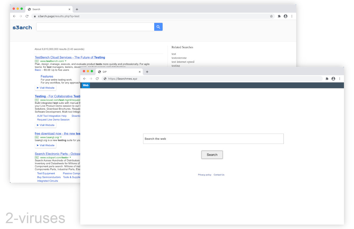 Searchmes.xyz may open results in s3arch.page.