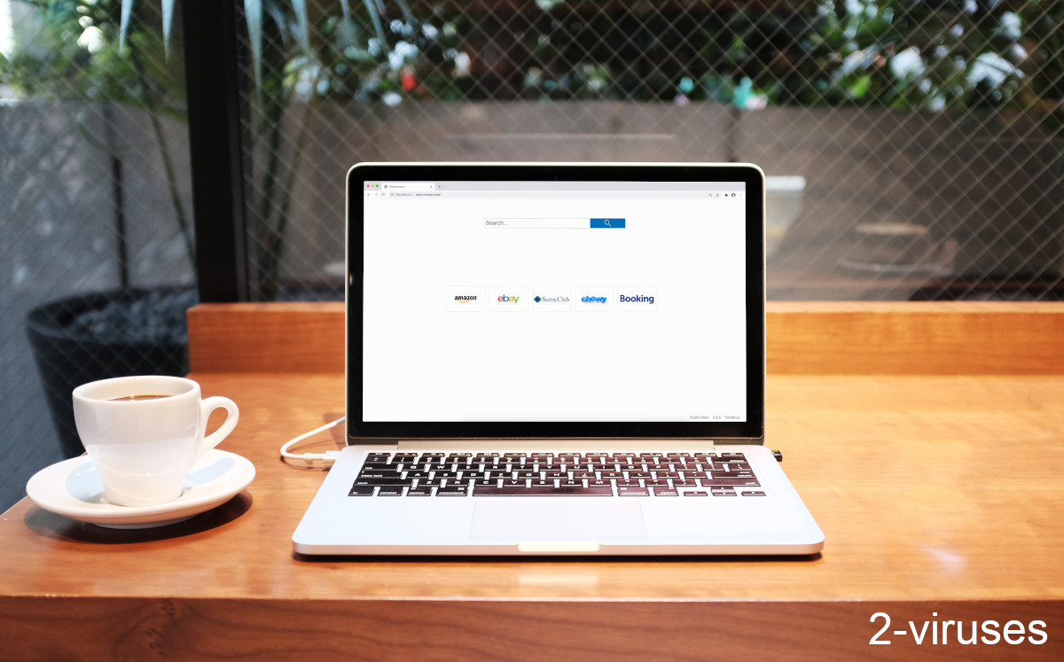 Searchsnow.com's home page has a search box and some ads.
