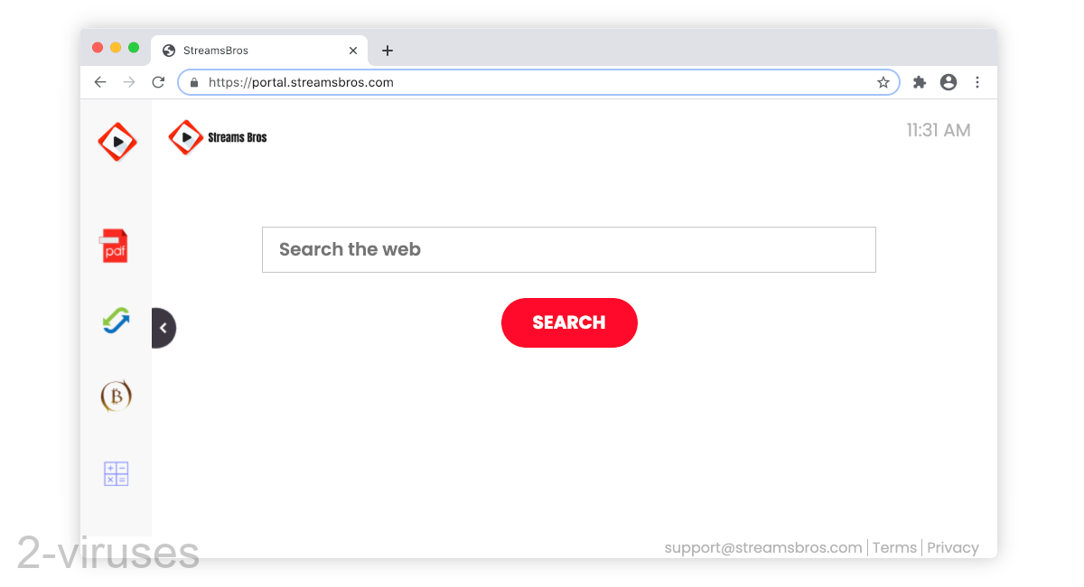 Streamsbros.com looks like a search engine page.