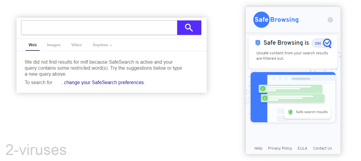 Thesafebrowsing.com has Yahoo filter your results.