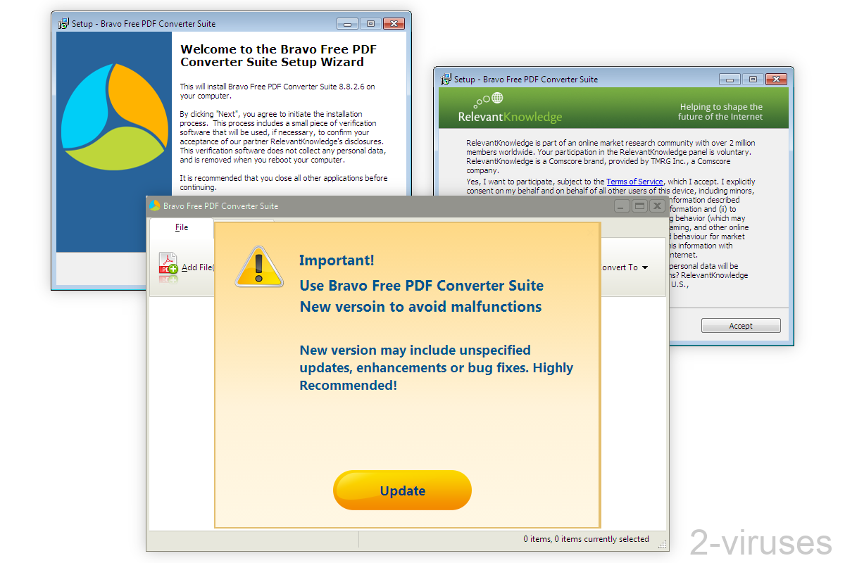 BravoPDF Converter installs RelevankKnowledge.