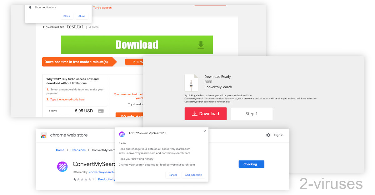 ConvertMySearch can be reached by clicking fake download banners.