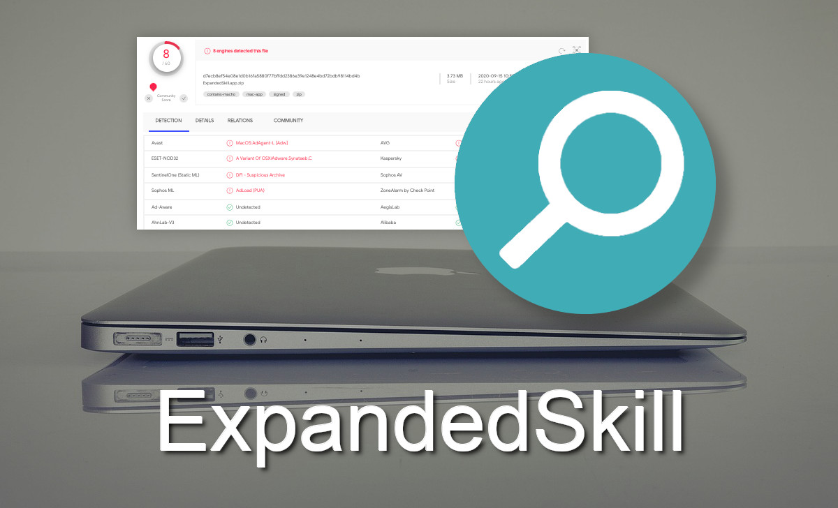 ExpandedSkill's icon is a blue circle and a white magnifying glass.