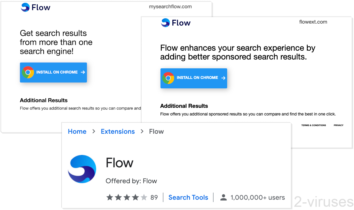 Flow is advertised "enhancing" your search experience.
