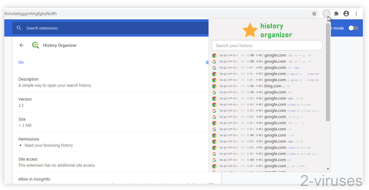 History Organizercan read your browsing history.