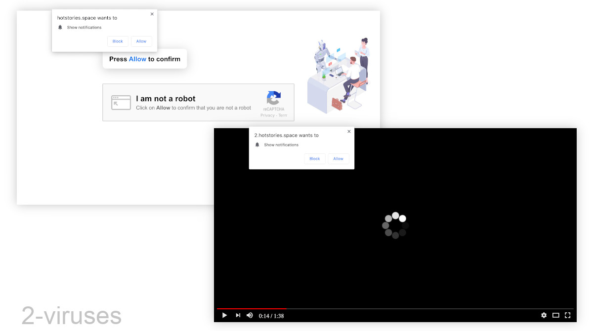 Hotstories.space is asking visitors to press "Allow".