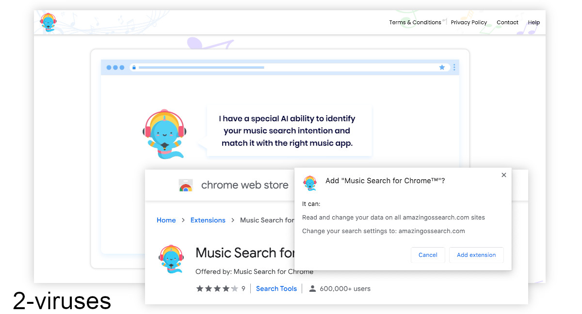 Music Search for Chrome™ wants to change your search settings to Amazingossearch.com.