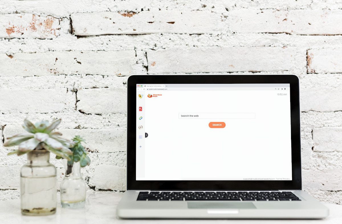 Musicstreamsearch.com's new tab page is pretty empty.