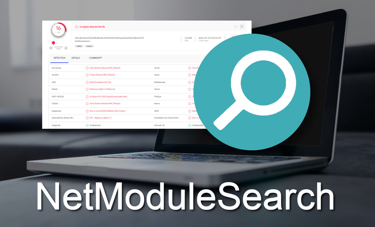 NetModuleSearch's icon is a blue-green circle with a white magnifying glass.