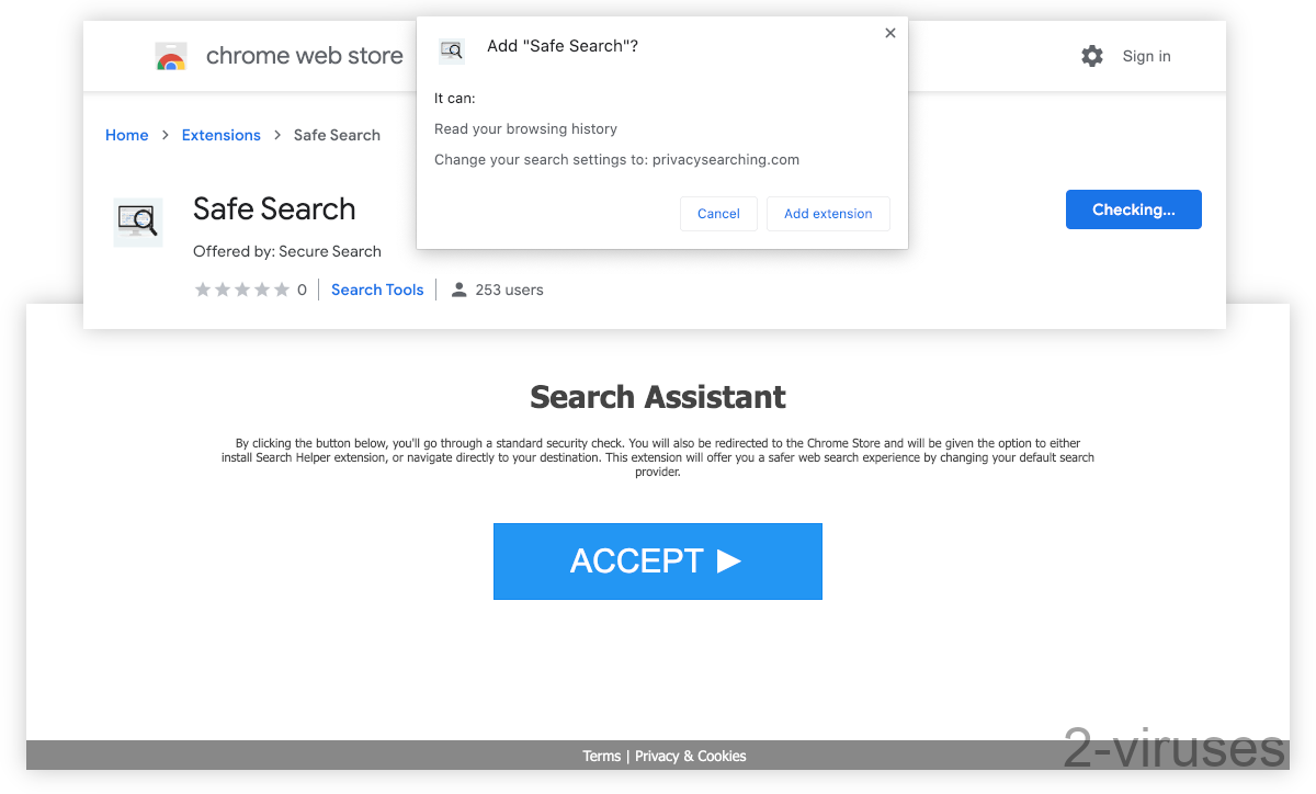 Privacysearching.com advertises as "Search Assistant".