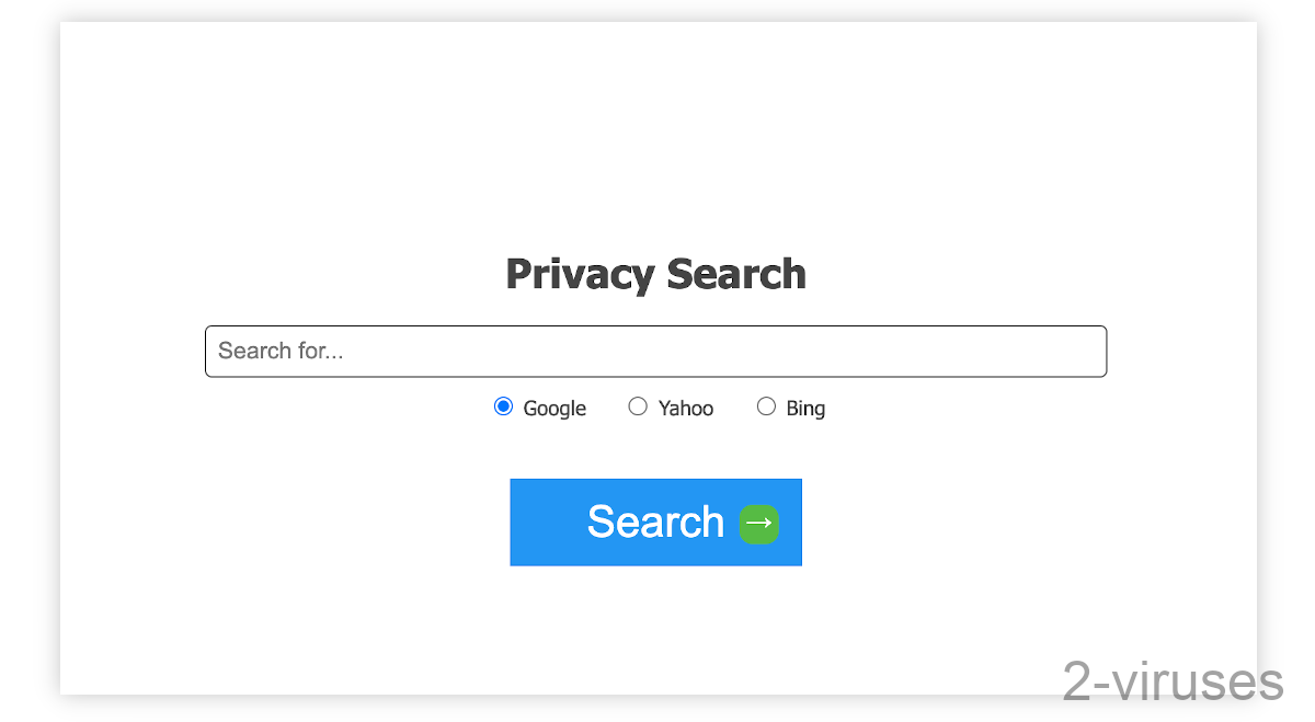 Privacysearching.com has a search box and a choice between Google, Yahoo, or Bing.