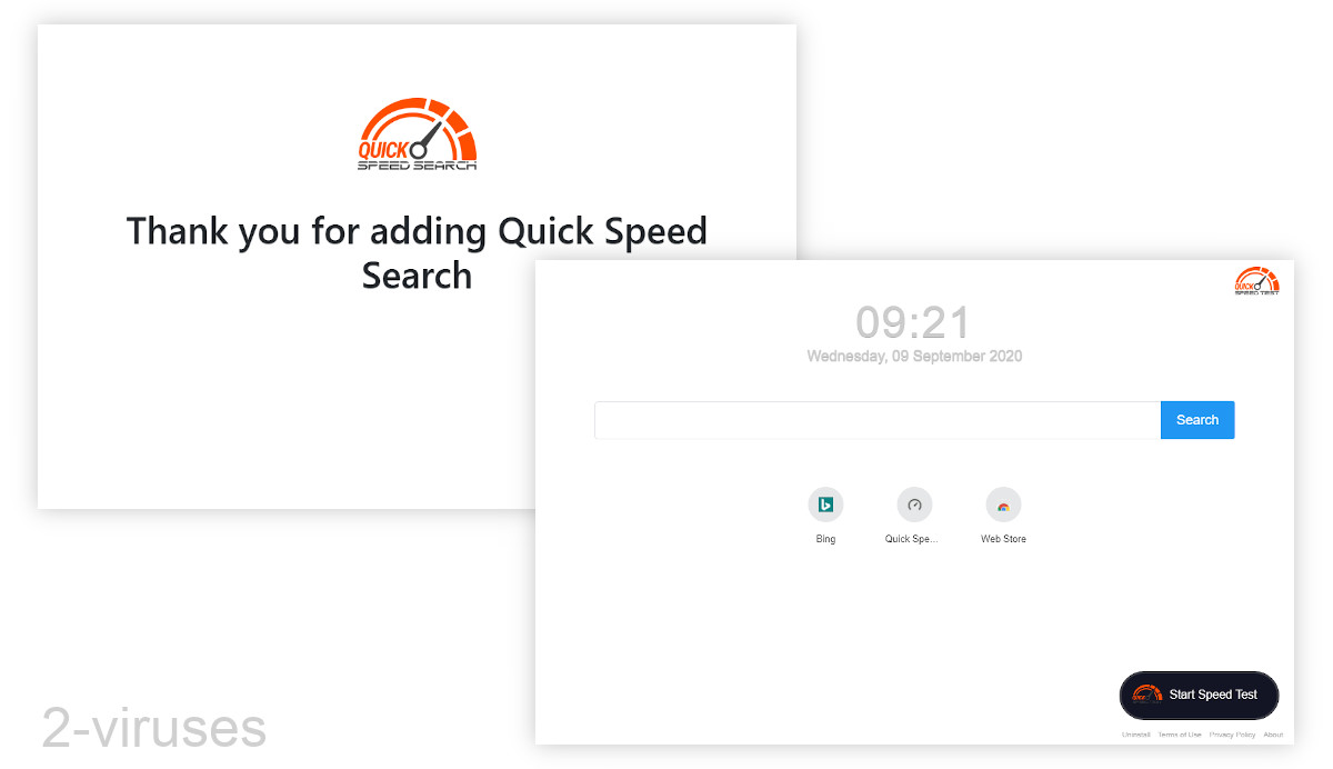 Quick Speed Test replaces the home page.