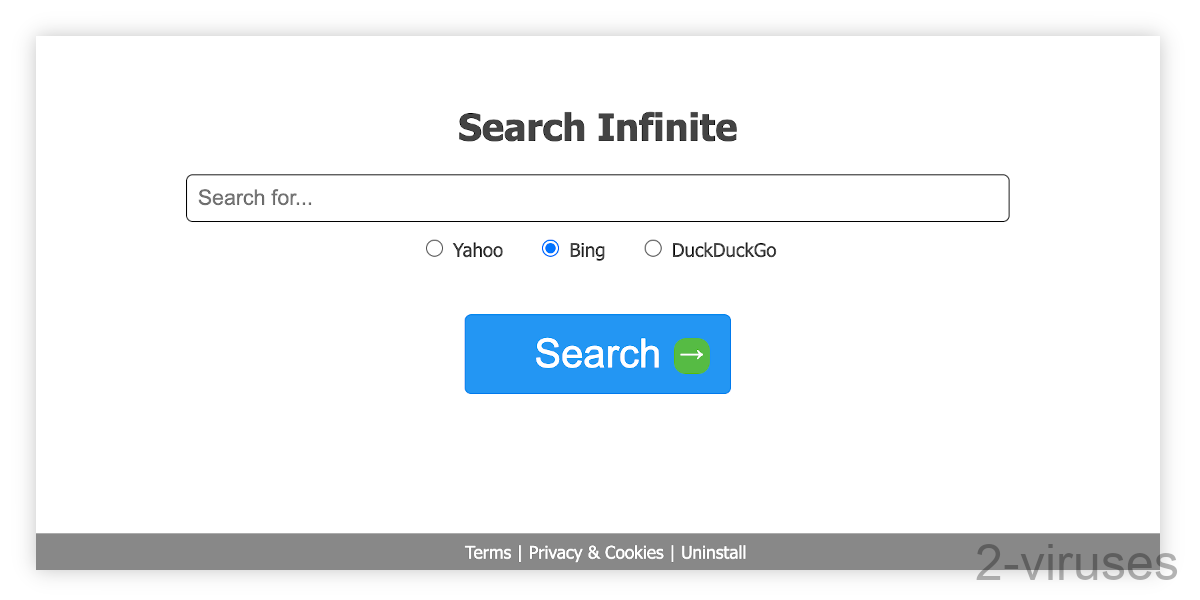 Searchinfinite.com lets you choose between Yahoo, Bing, and DuckDuckGo.