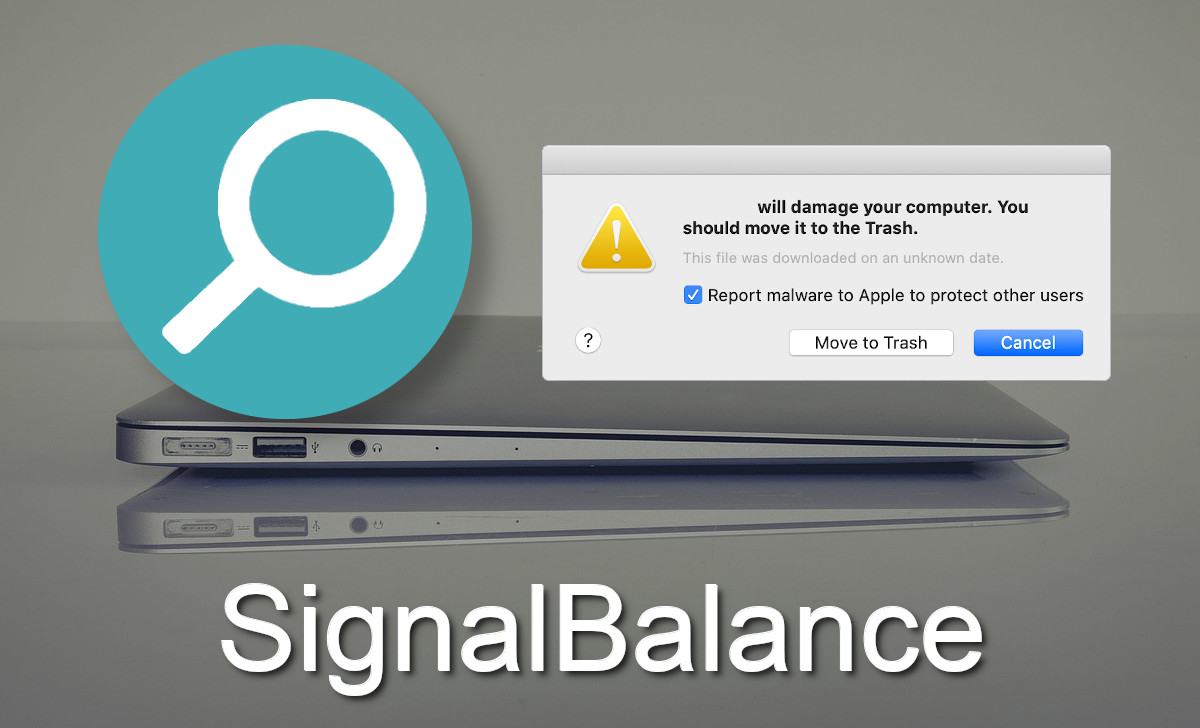 SignalBalance's icon is a blue/green circle with a white magnifying glass.