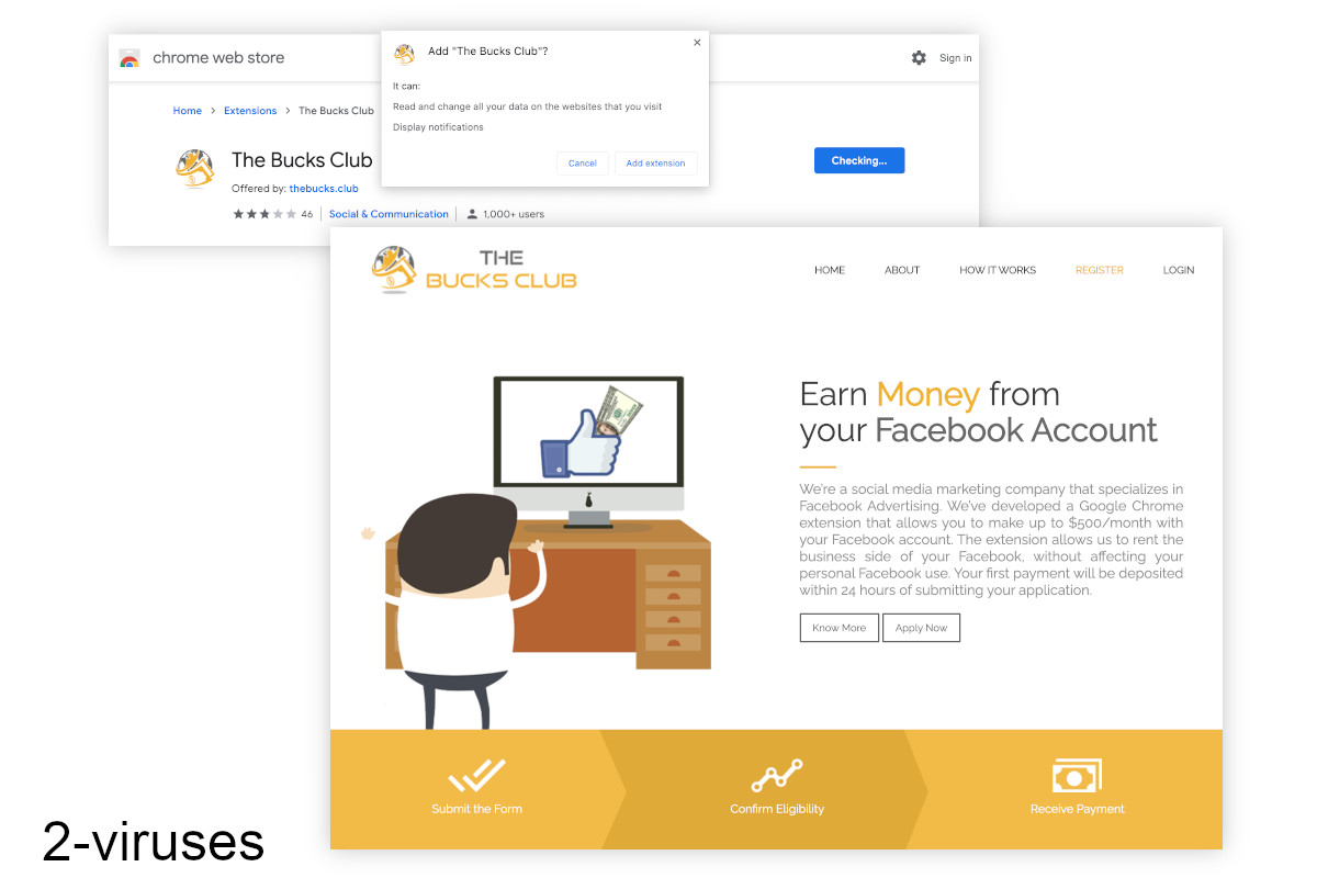 The Bucks Club (the extension) gets access to all the sites that I visit.