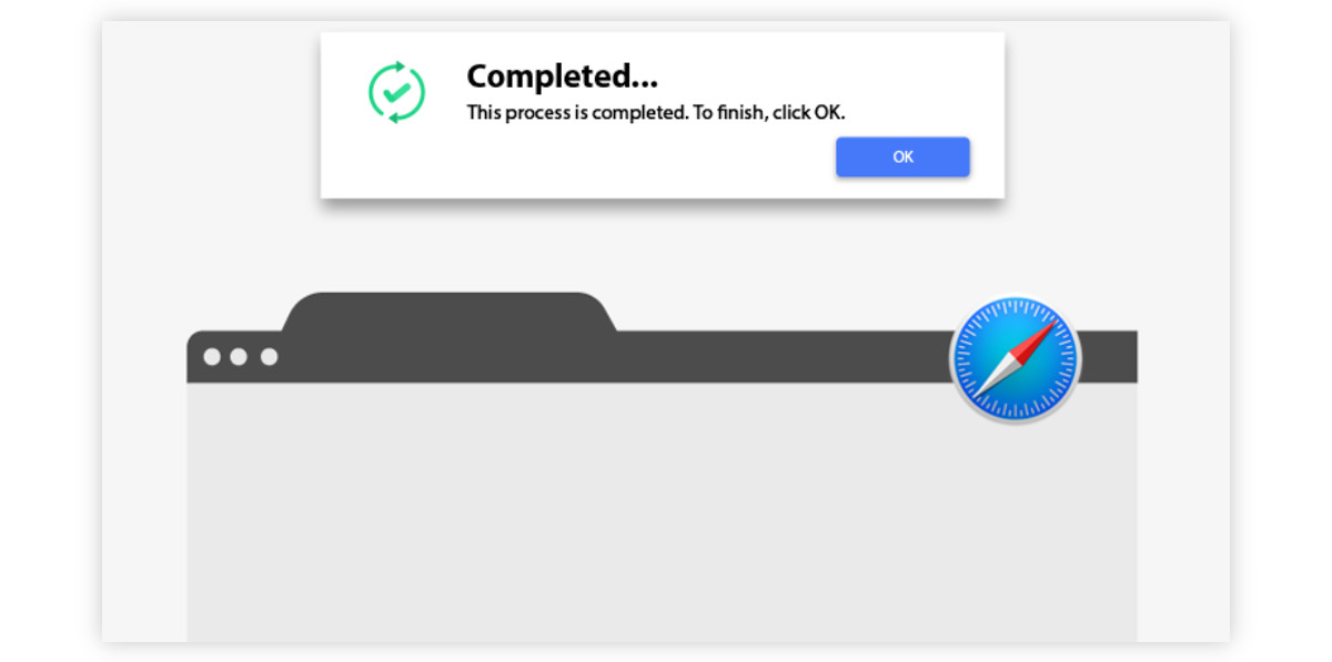 The process is completed. To finish, click OK.