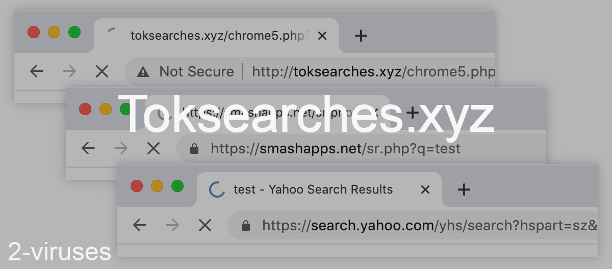 Toksearches.xyz redirects to Yahoo.