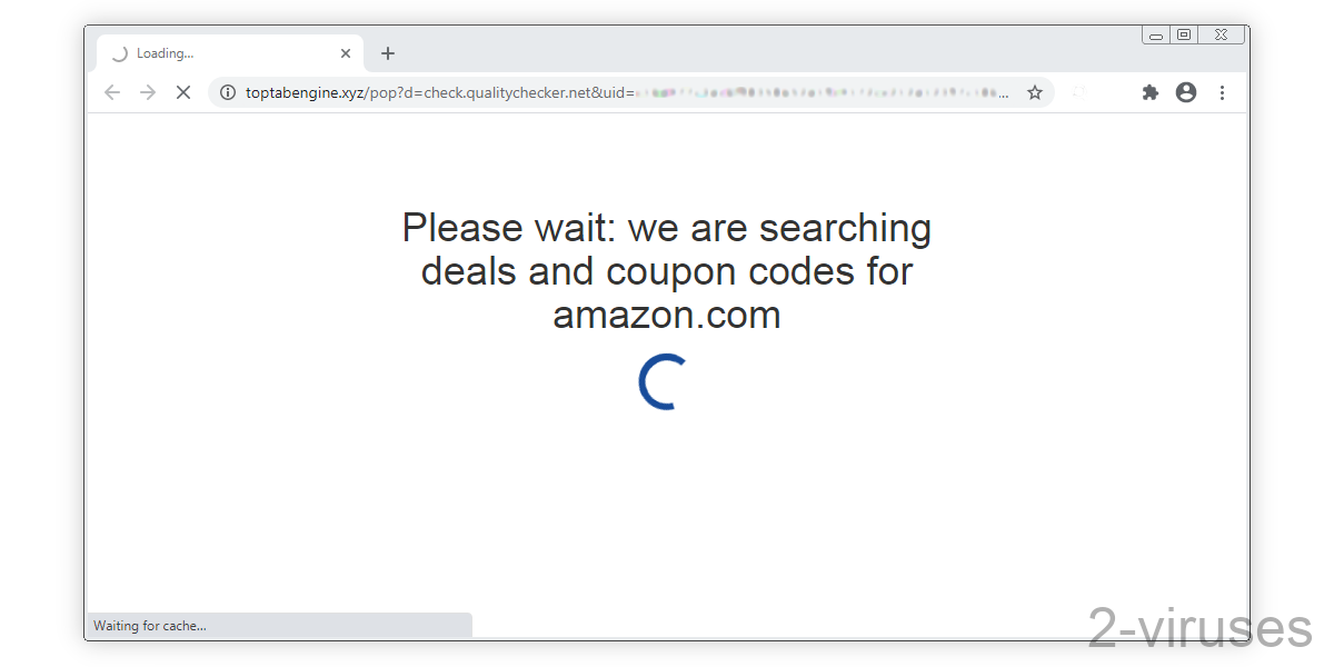 Toptabengine.xyz says "searching deals and coupon codes".