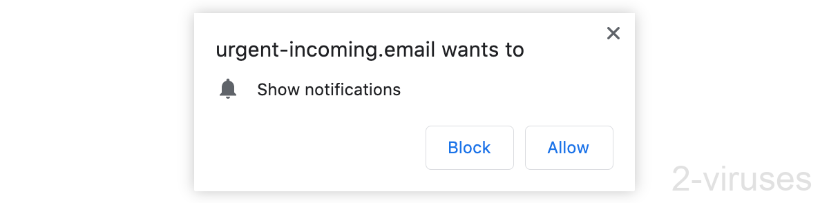 Urgent-incoming.email wants to show notifications.
