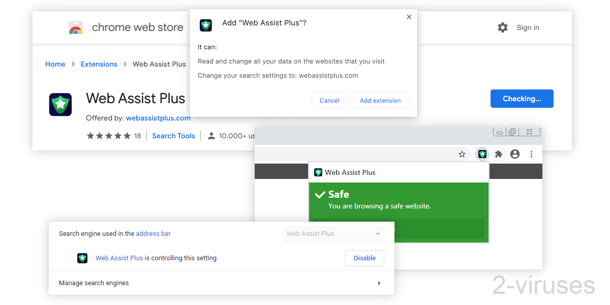 Web Assist Plus can read and change your data on the sites that you visit.