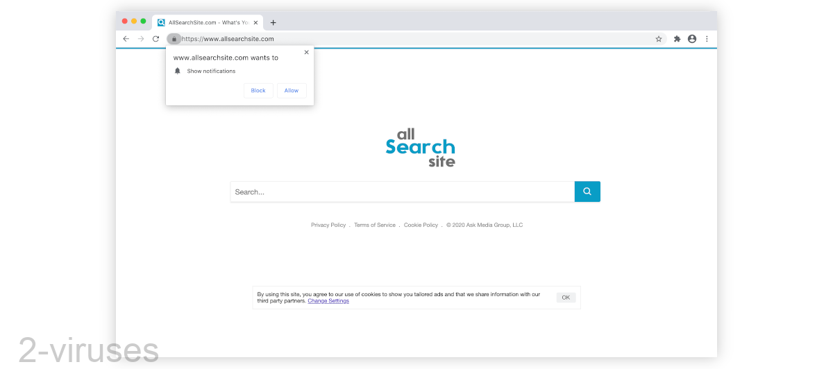 Allsearchsite.com looks like a normal search engine.
