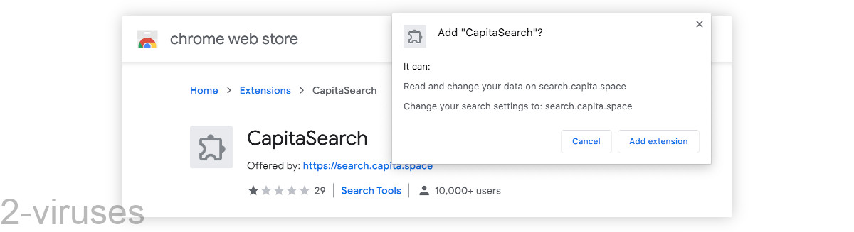 CapitaSearch has 10,000 users on the Chrome store.