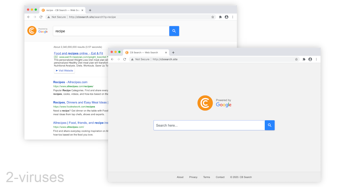 Cbsearch.site says it's "powered by Google" and "enhanced by Google".