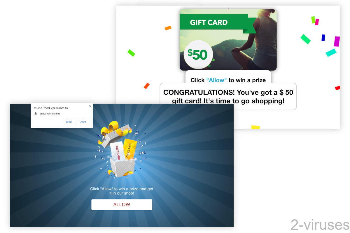 Click Allow to win a prize has a few different templates.