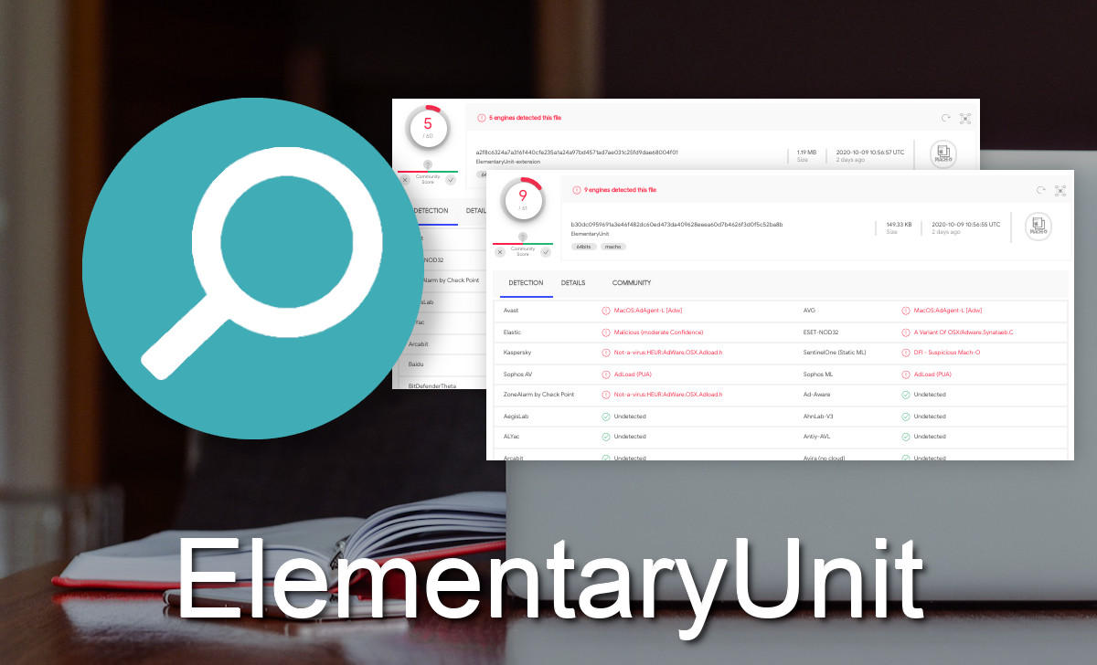 ElementaryUnit is detected by 9 scanners on virustotal.