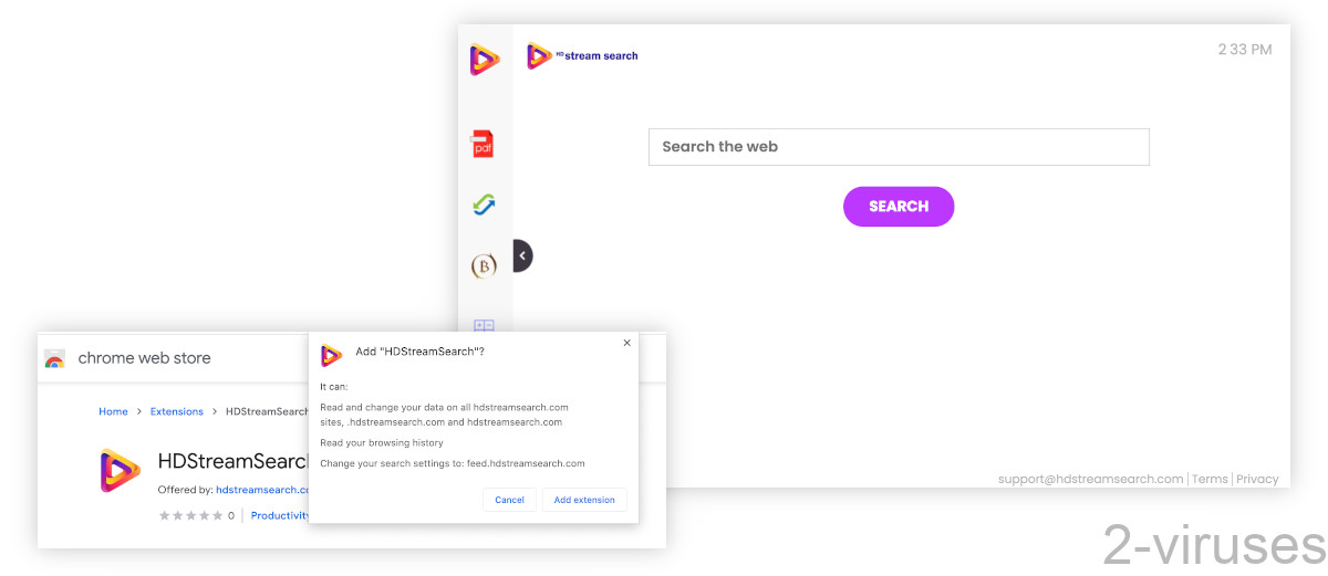 Hdstreamsearch.com asks to replace your search engine.