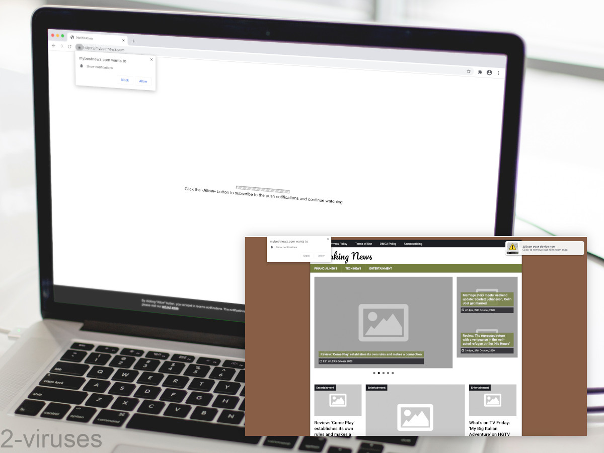 Mybestnewz.com asks visitors to allow its notifications.