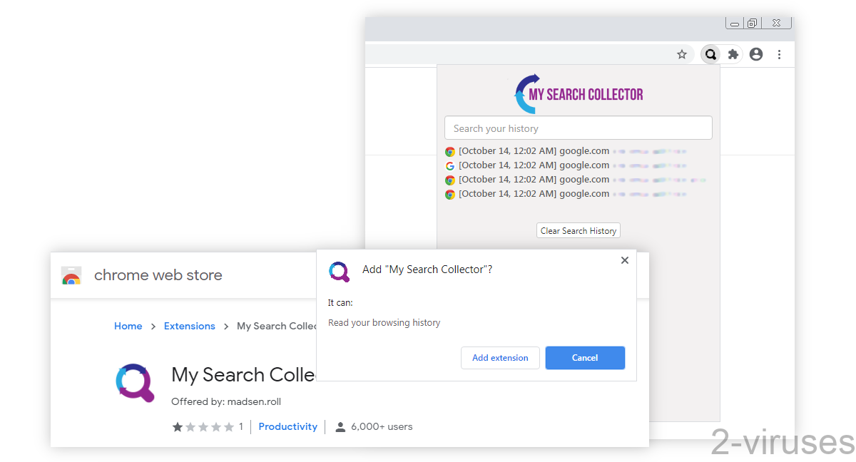 Mysearchcollector.xyz asks to read your browsing history.