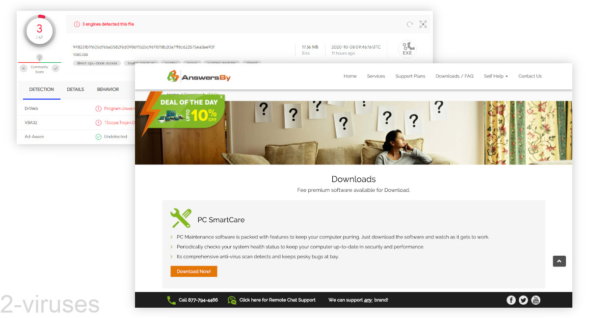 PC SmartCare dedected by 3 scanners on virustotal.