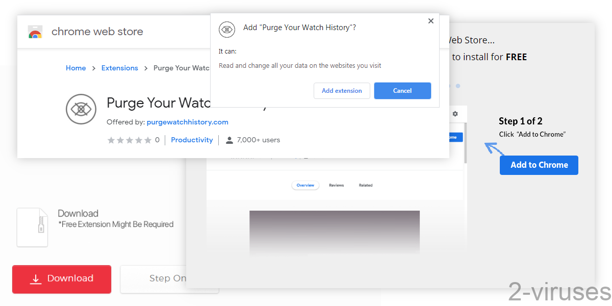 Purge Your Watch History asks to read your data on all the sites that you visit.
