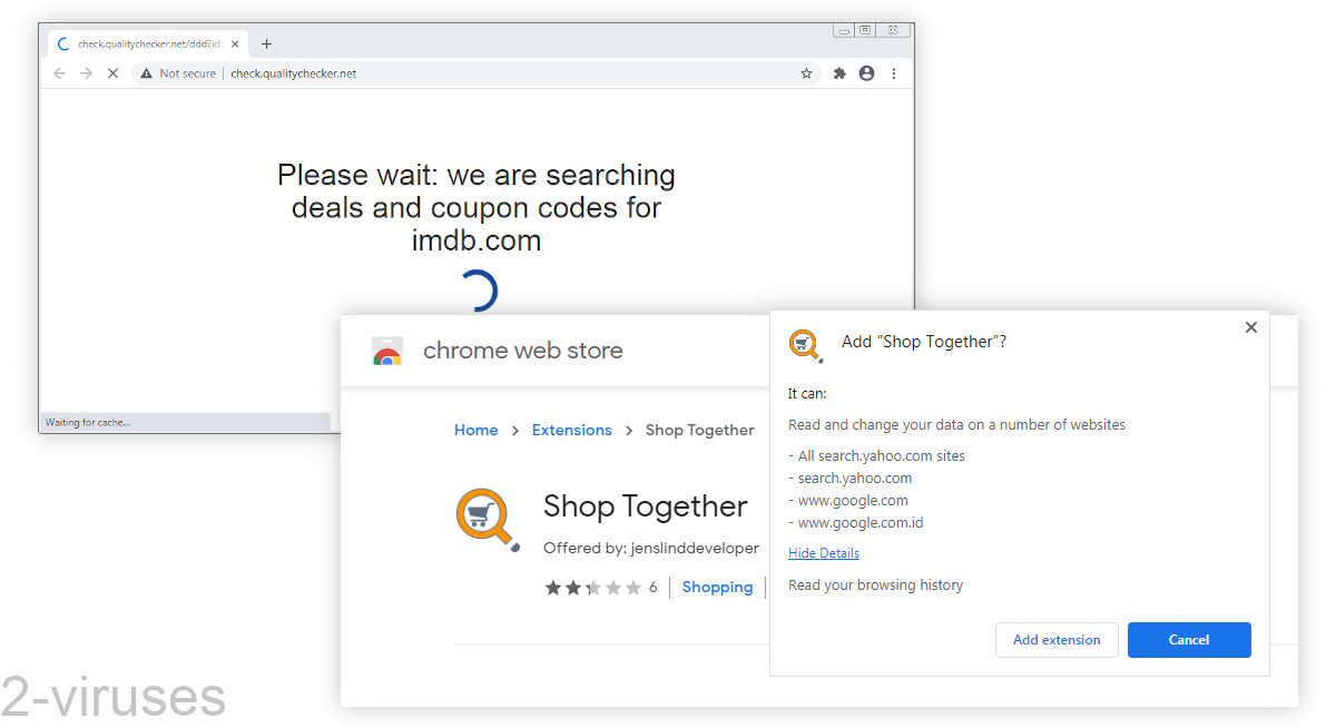 Shoptogether.xyz opens new browser windows - it can do it because it can read your browsing history.